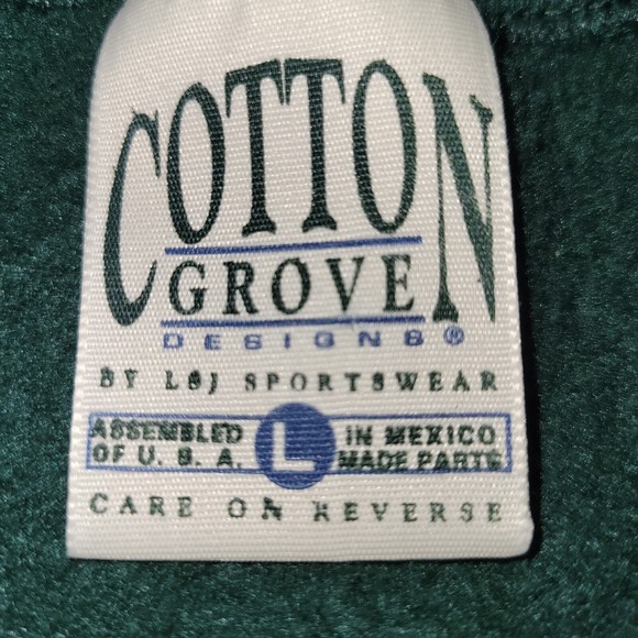 Vintage Cotton Grove Reindeer Christmas Sweatshirt Size Large Green - Picture 3 of 7